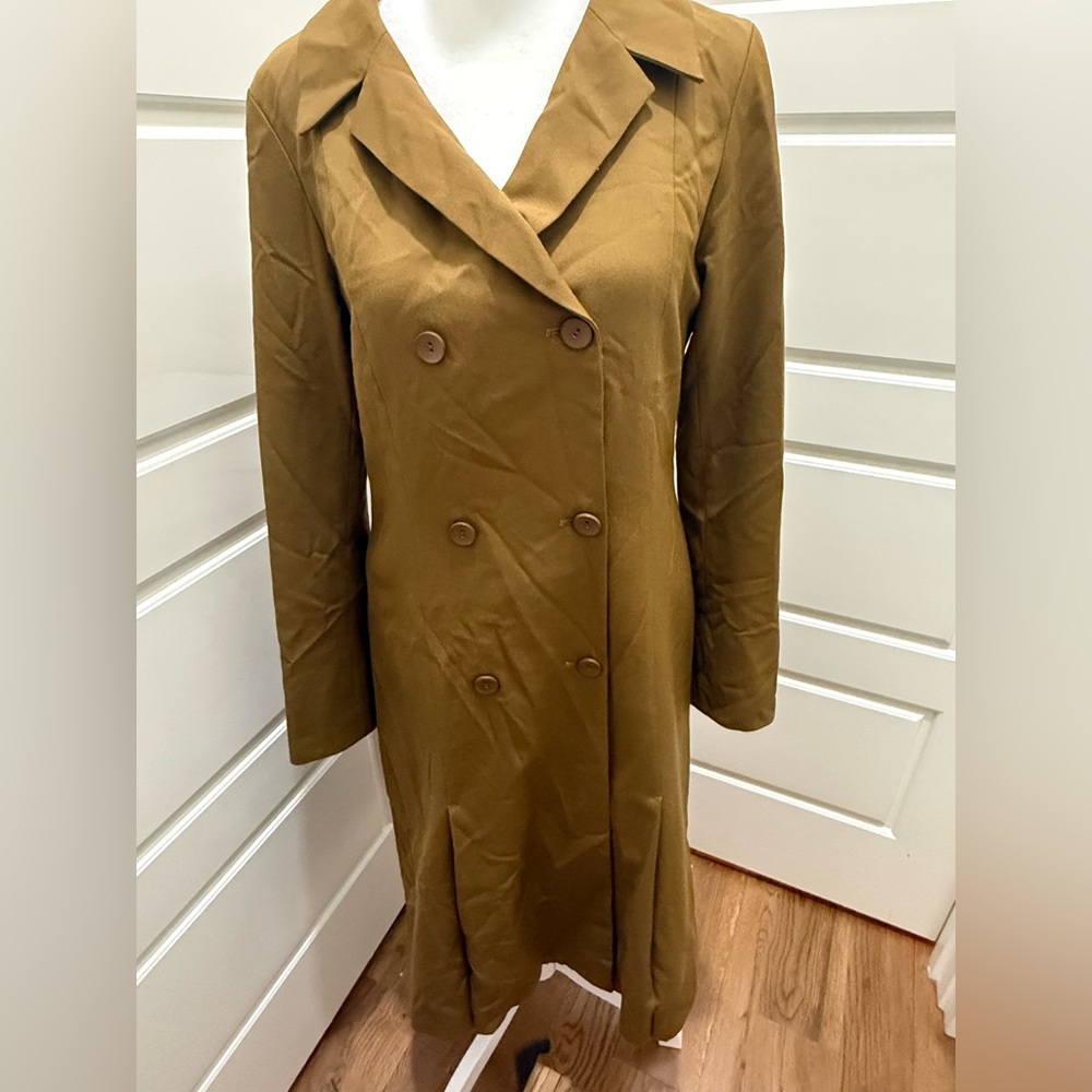 Pendleton. Vintage Double Breasted Wool Trench Dress. Camel. Size 2.